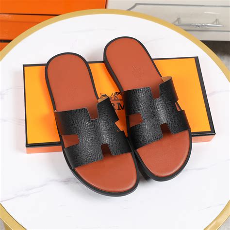 hermes look a like slippers with|Hermes male slippers.